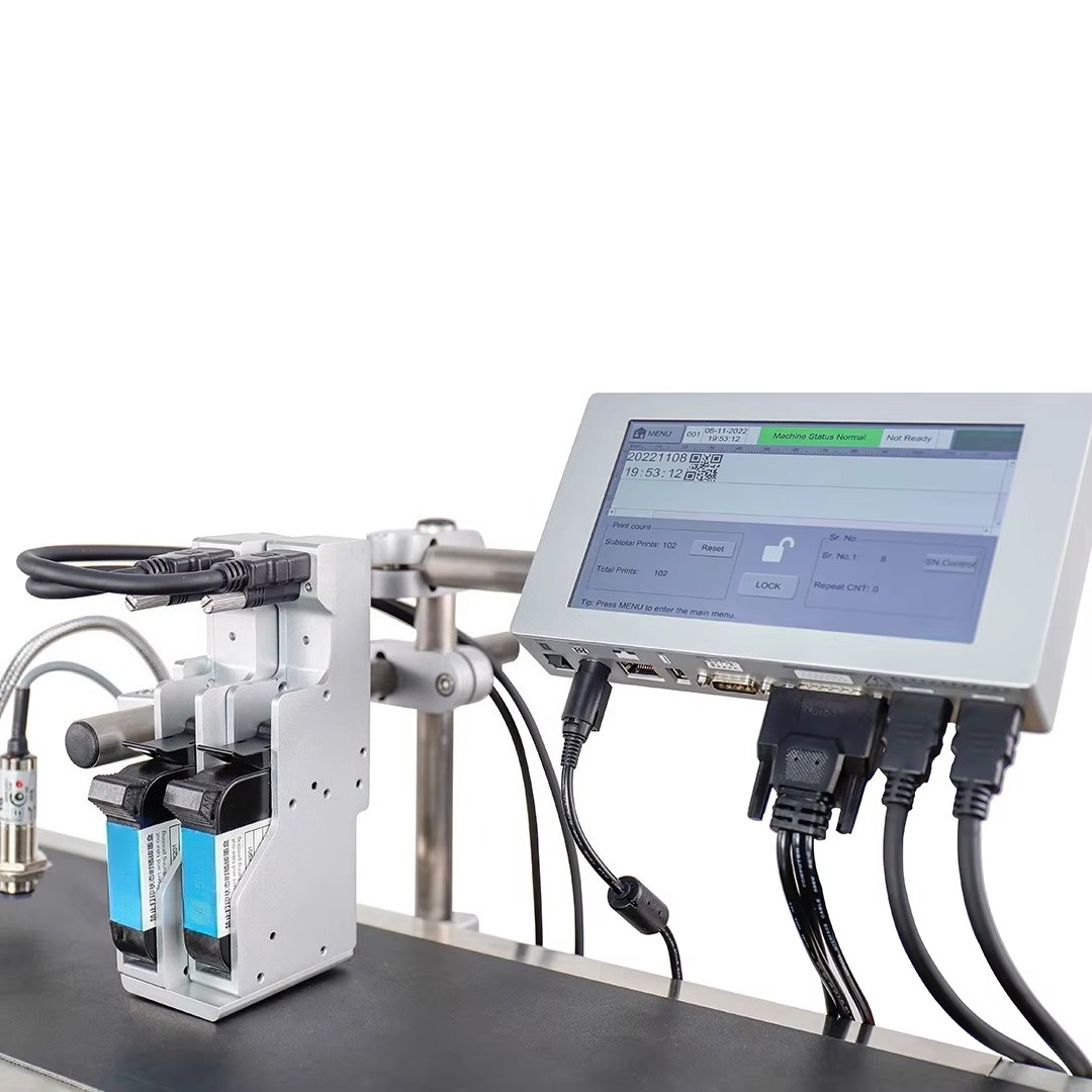 Barcode Printer - เครื่องพิมพ์อิงค์เจ็ทแบบออนไลน์สำหรับบาร์โค้ด/ฉลาก/โลโก้/คิวอาร์โค้ด/วันที่/หมายเลขชุดการผลิต