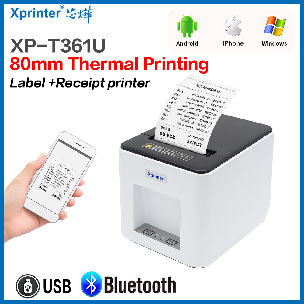 Commercial Book Printing Machines - เครื่องพิมพ์ฉลากความร้อน361B สติกเกอร์บาร์โค้ดเครื่องพิมพ์ใบเสร็จรับเงินสนับสนุน20-80มม. เครื่องพิมพ์2 in 1สำหรับ Android